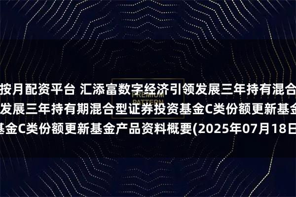 按月配资平台 汇添富数字经济引领发展三年持有混合C: 汇添富数字经济引领发展三年持有期混合型证券投资基金C类份额更新基金产品资料概要(2025年07月18日更新)